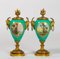 Gilt Bronze and Painted Porcelain Vases, Set of 2 2