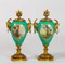 Vases en Bronze Doré et Porcelaine Peinte, Set de 2 2