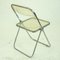 Italian Chrome and Acrylic Glass Plia Folding Chair by G. Piretti for Castelli, 1960s 5