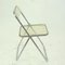 Italian Chrome and Acrylic Glass Plia Folding Chair by G. Piretti for Castelli, 1960s 4