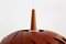 Organic Modernist Natural Teak Wood Veneer and Wicker Pendant Lamp, 1960s 10