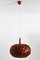 Organic Modernist Natural Teak Wood Veneer and Wicker Pendant Lamp, 1960s 7