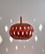 Organic Modernist Natural Teak Wood Veneer and Wicker Pendant Lamp, 1960s 4