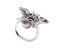 Coral, Diamond, Sapphire & 14 Karat White Gold Bee Ring 3