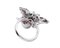 Coral, Diamond, Sapphire & 14 Karat White Gold Bee Ring, Image 3