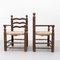 Early 20th Century Rustic Armchairs in Wood and Rattan, Set of 2 2
