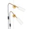 2-Arm Floor Lamp in White and Brass by Johan Carpner Stav for Konsthantverk 2