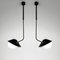 Black Curved Bibliothèque Ceiling Lamp Set by Serge Mouille, Set of 2 2