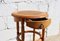 Vintage French Round Wooden Side or Sewing Table, Image 2