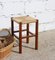 Vintage French Wood & Bast Stool or Plant Stand, 1960s, Image 4