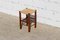 Vintage French Wood & Bast Stool or Plant Stand, 1960s, Image 5