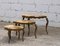 Tables Gigognes Mid-Century en Marbre et Laiton, Set de 3 1