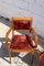Vintage French Red Wooden Armchair 4