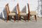 Mid-Century French Dining Chairs in Teak & Skai, Set of 6, Image 3