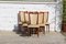 Mid-Century French Dining Chairs in Teak & Skai, Set of 6, Image 1
