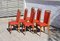 Mid-Century French Dining Chairs in Teak & Skai, Set of 6 2