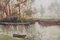 Escena de un río bordeado de bosque, Francia, óleo sobre madera, Imagen 7