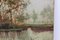 Forest-Lined River Scene, France, Oil on Wood, Image 9