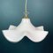 Large Vintage White Murano Glass Fazzoletto Pendant Lamp, Italy, 1970s 3