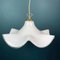 Large Vintage White Murano Glass Fazzoletto Pendant Lamp, Italy, 1970s, Image 3