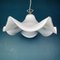 Large Vintage White Murano Glass Fazzoletto Pendant Lamp, Italy, 1970s, Image 1