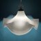 Large Vintage White Murano Glass Fazzoletto Pendant Lamp, Italy, 1970s, Image 12