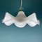 Large Vintage White Murano Glass Fazzoletto Pendant Lamp, Italy, 1970s, Image 8