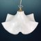 Large Vintage White Murano Glass Fazzoletto Pendant Lamp, Italy, 1970s, Image 4