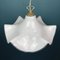 Large Vintage White Murano Glass Fazzoletto Pendant Lamp, Italy, 1970s, Image 9