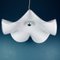 Large Vintage White Murano Glass Fazzoletto Pendant Lamp, Italy, 1970s, Image 11