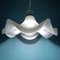 Large Vintage White Murano Glass Fazzoletto Pendant Lamp, Italy, 1970s, Image 7