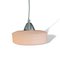 Small Art Deco Pink Ribbed Opaline Glass Pendant Lamp, 1950s, Image 1