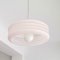 Small Art Deco Pink Ribbed Opaline Glass Pendant Lamp, 1950s 4