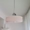 Small Art Deco Pink Ribbed Opaline Glass Pendant Lamp, 1950s 7