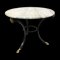 Tavolino da caffè in ferro battuto con testa di ariete in ottone e ripiano in marmo, Immagine 1