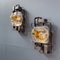 Brutalist Metal and Glass Sconces, 1970s, Set of 2 3