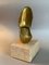 Ovale brasilianische Miniaturskulptur aus Bronze & Travertin von Domenico Calabrone, 1970er 5