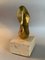 Miniature Brazilian Oval Bronze & Travertine Sculpture by Domenico Calabrone, 1970s 8