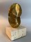 Miniature Brazilian Oval Bronze & Travertine Sculpture by Domenico Calabrone, 1970s 6