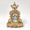 French Ormolu and Porcelain Mantel Clock and Candelabra, 19th Century, Set of 3 4