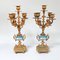 French Ormolu and Porcelain Mantel Clock and Candelabra, 19th Century, Set of 3 12