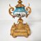 French Ormolu and Porcelain Mantel Clock and Candelabra, 19th Century, Set of 3 14