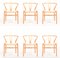 Wishbone Chairs in Patinated Oak by Hans Wegner for Carl Hansen & Søn, 1960s, Set of 6 1