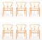 Wishbone Chairs in Patinated Oak by Hans Wegner for Carl Hansen & Søn, 1960s, Set of 6, Image 1