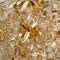 Glass and Brass Floral Three Tier Light Fixture from Hillebrand, 1970s, Set of 2, Image 9