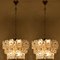 Glass and Brass Floral Three Tier Light Fixture from Hillebrand, 1970s, Set of 2 10