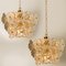 Glass and Brass Floral Three Tier Light Fixture from Hillebrand, 1970s, Set of 2 12