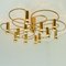 Leola Sculptural Brass 13-Light Ceiling or Wall Flush Mount, 1970s, Set of 2 7