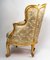 Carved and Gilded Wood Bergère Armchairs, Set of 2 3