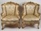 Carved and Gilded Wood Bergère Armchairs, Set of 2 8